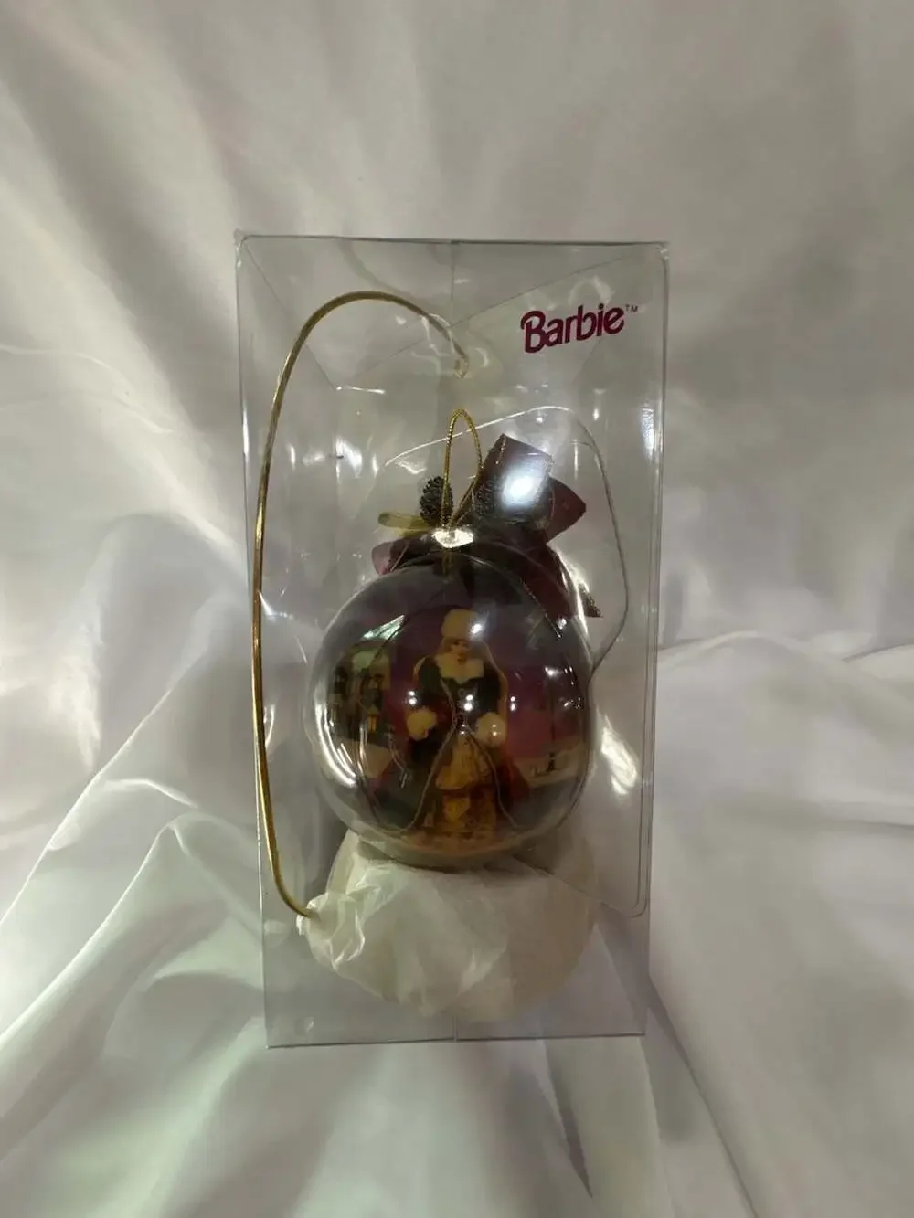 Vintage Barbie Matrix Mattel 1996 Purple Christmas Tree Globe Ornament with Bow